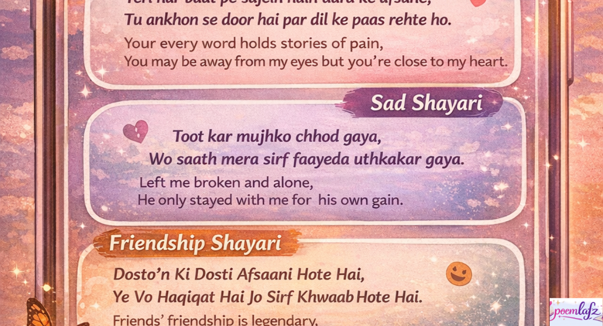 Examples of Trending Shayari Captions
